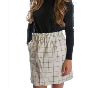 NWT Lauren James Flannel Skirt Size M Ivory Black PRICE FIRM